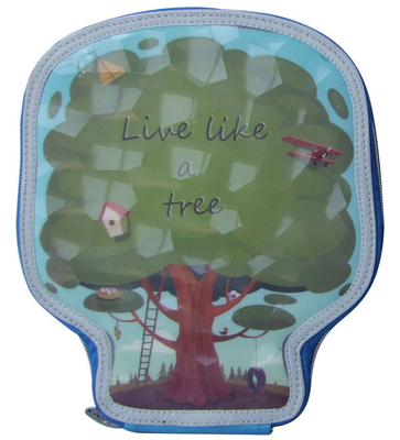Los niños que dibujaban el árbol animado llenado 2 bolsillos de la caja de lápiz formaron 22.7×19.5×4.4 cm