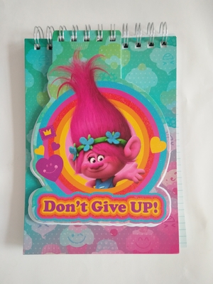 Enseñe los cuadernos espirales frescos de los efectos de escritorio con los cojines de escritura de la colección/del cuaderno de los duendes para los niños